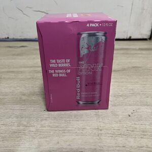Red Bull Pink Edition Wild Berries 12 Oz  Sugar Version 4pk Energy‎ Drink